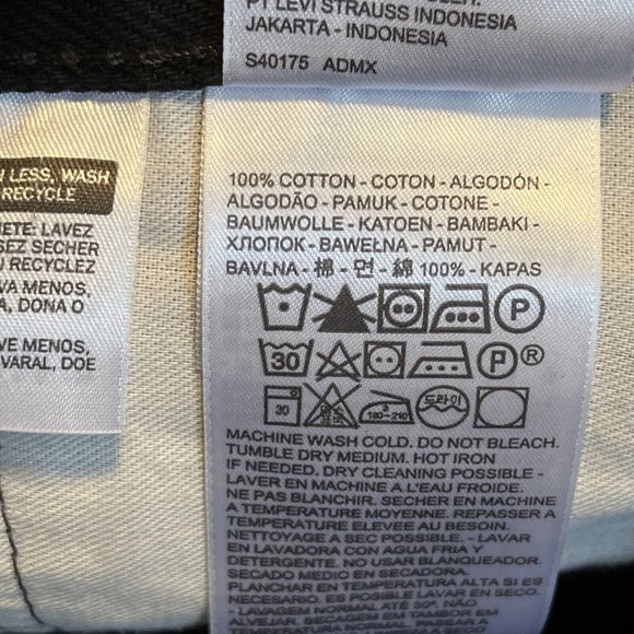 Men's Levis 505 Regular Fit Denim Jeans SZ 36x30 Black Cotton Modern Red Tab - Picture 9 of 12